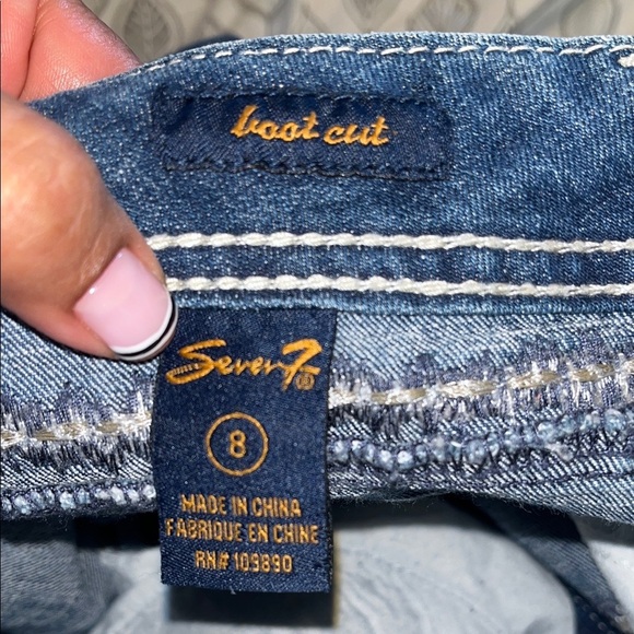 Seven Jeans Bootcut 8 Women's Blue Jeans. 32.5" Inseam10" Rise17.5" Leg Opening - Picture 9 of 9